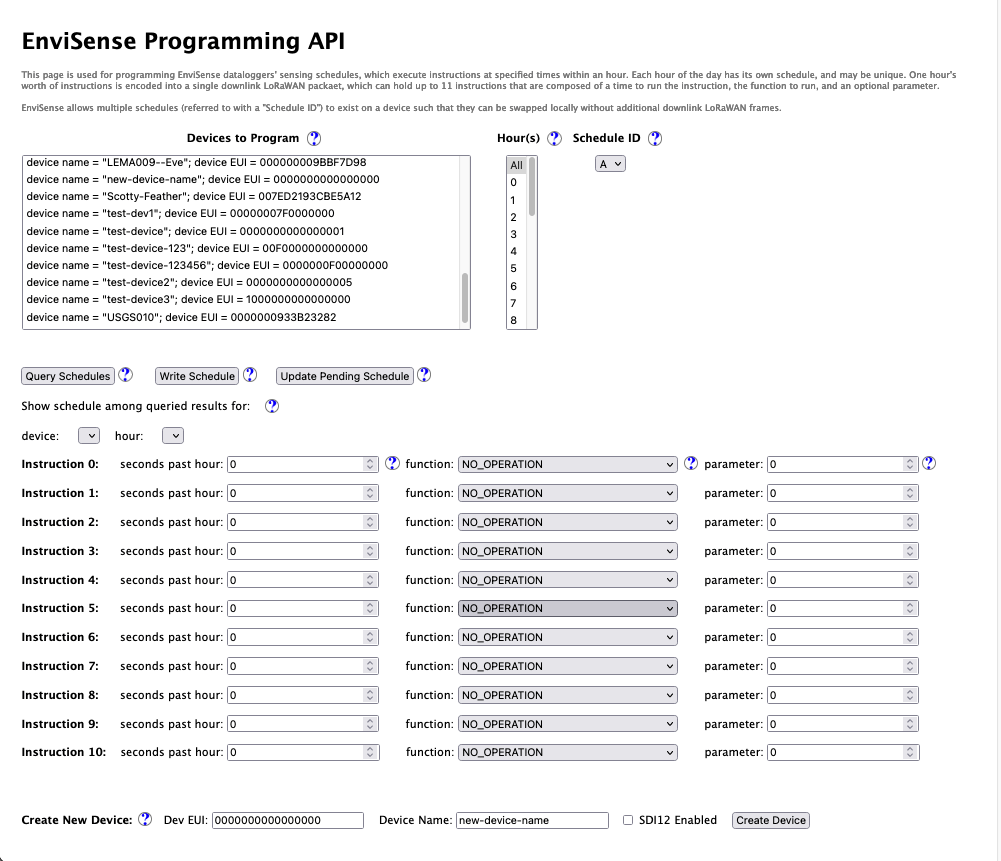 EnviSense Programming Webpage